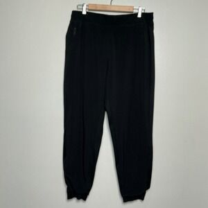 Athleta Brooklyn Lined Jogger Pants Size 14 Black Athletic Fleece Lined